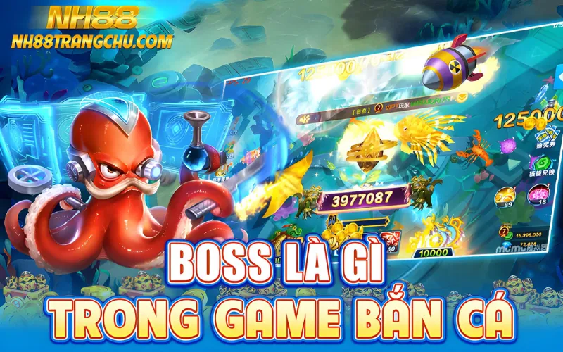 Boss bắn cá NH88 là gì – minh họa cá mập vàng khổng lồ xuất hiện trên màn hình